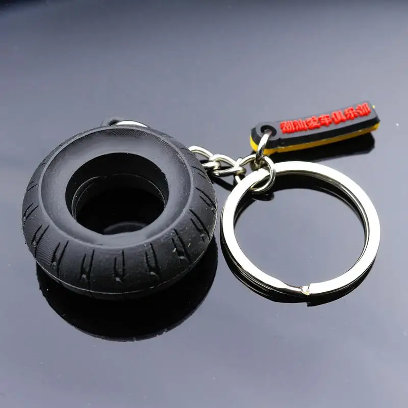 

Car Tyre Keychain Motorcycle Assistant Decoration Key Ring Tire Keyring Key Ring Keyfob Rubber Auto Car Interior Decoration zk30