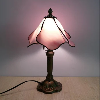 

WOERFU 20CM Tiffany Table Lamp E27 Resin Base Bedroom Bedside Lamp Creative Fashion Retro Table Lamp