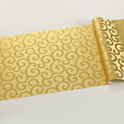 Chinese Style Golden Cloud Wallpaper Hotel Front Background Ceiling Beauty Salon 3D Gold Foil Wallpapers Chinese Style Golden Cloud Wallpaper Hotel Front Background Ceiling Beauty Salon 3D Gold Foil Wallpapers