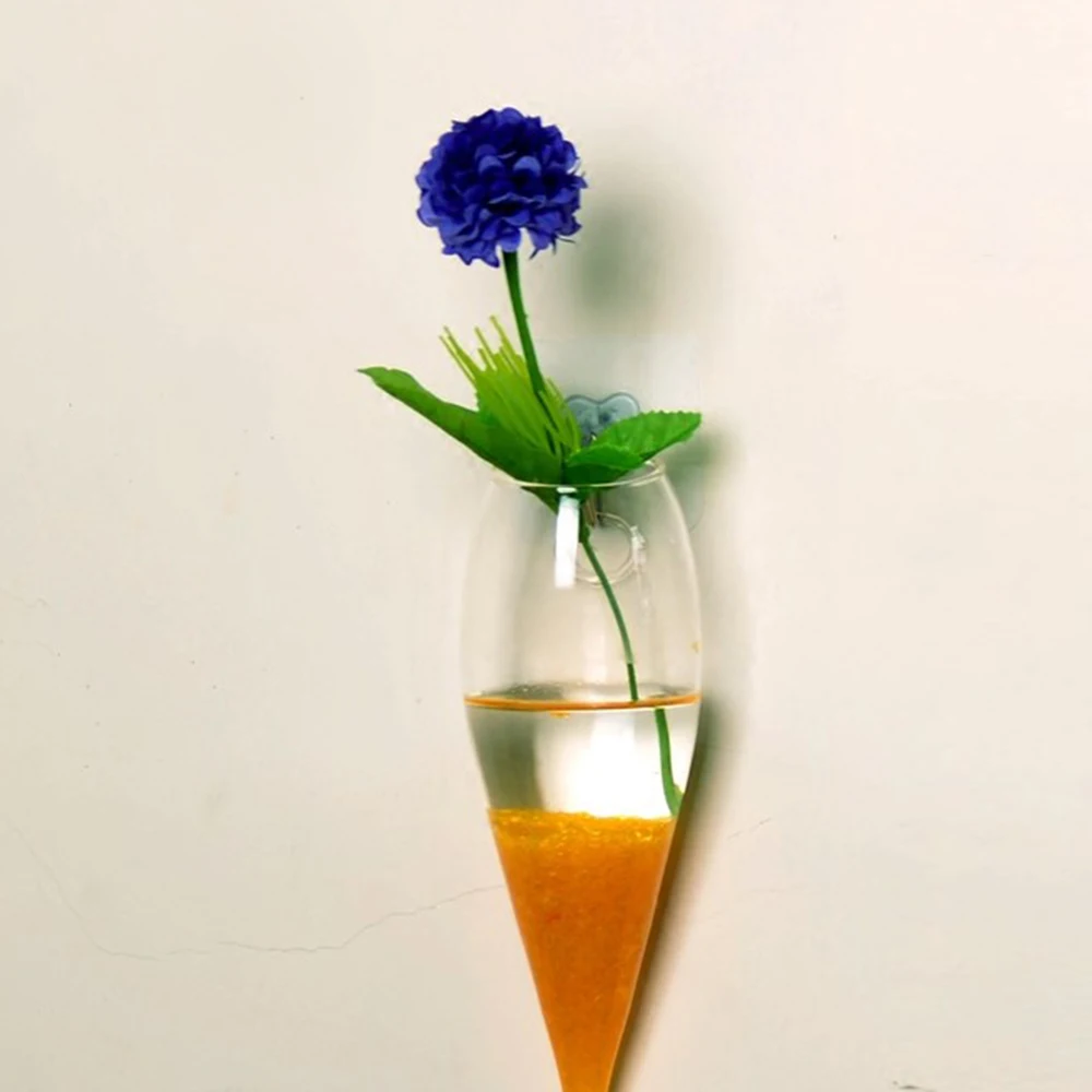 

Hot Selling suspended hydroponic vases Glass Wall Hanging Vase Bottle for Plant Flower Decorations (unmarked nails)