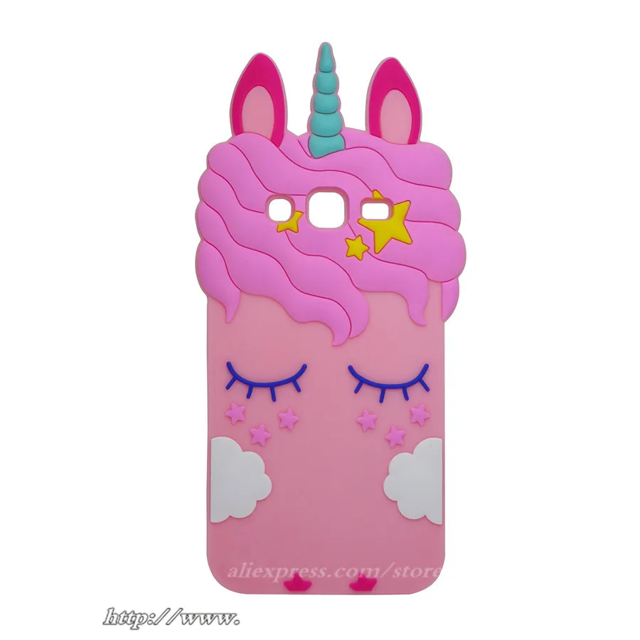 

3D Silicon Unicorn Cartoon Soft Phone Case Cover Fundas For Samsung Galaxy J7 J700 back cover For Samsung Galaxy J7 2015 case