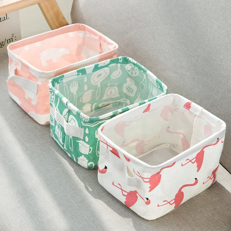 Eworld Cute Printing Waterproof Desktop Storage Organizer Bag Cotton Linen Sundries Storage Box Cabinet Underwear Storage Basket Eworld Cute Printing Waterproof Desktop Storage Organizer Bag Cotton Linen Sundries Storage Box Cabinet Underwear Storage Basket