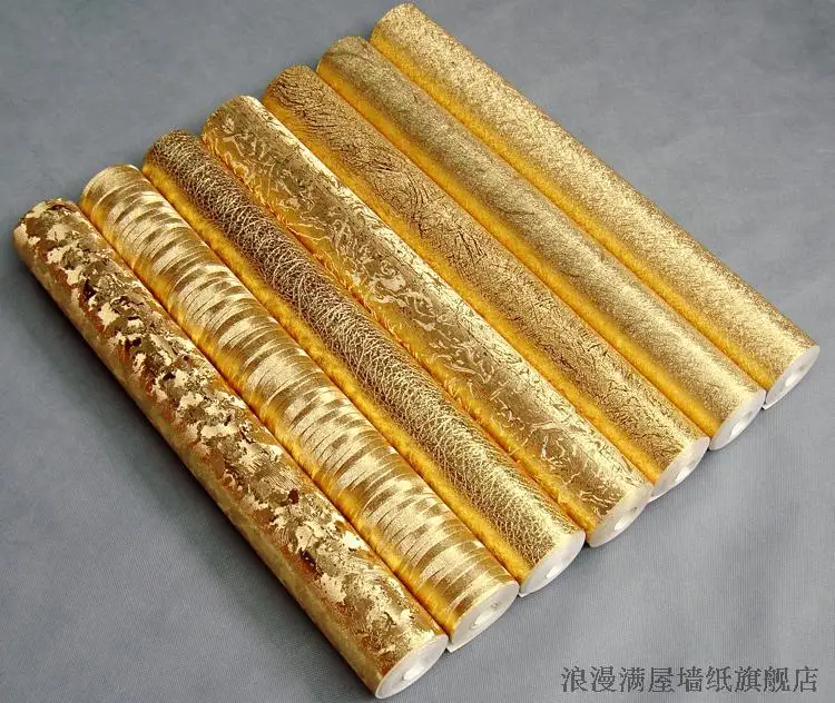 luxury gold foil wall paper engineering designers wallpaper roll golden ceiling wallpapers wallcoverings for wedding decor