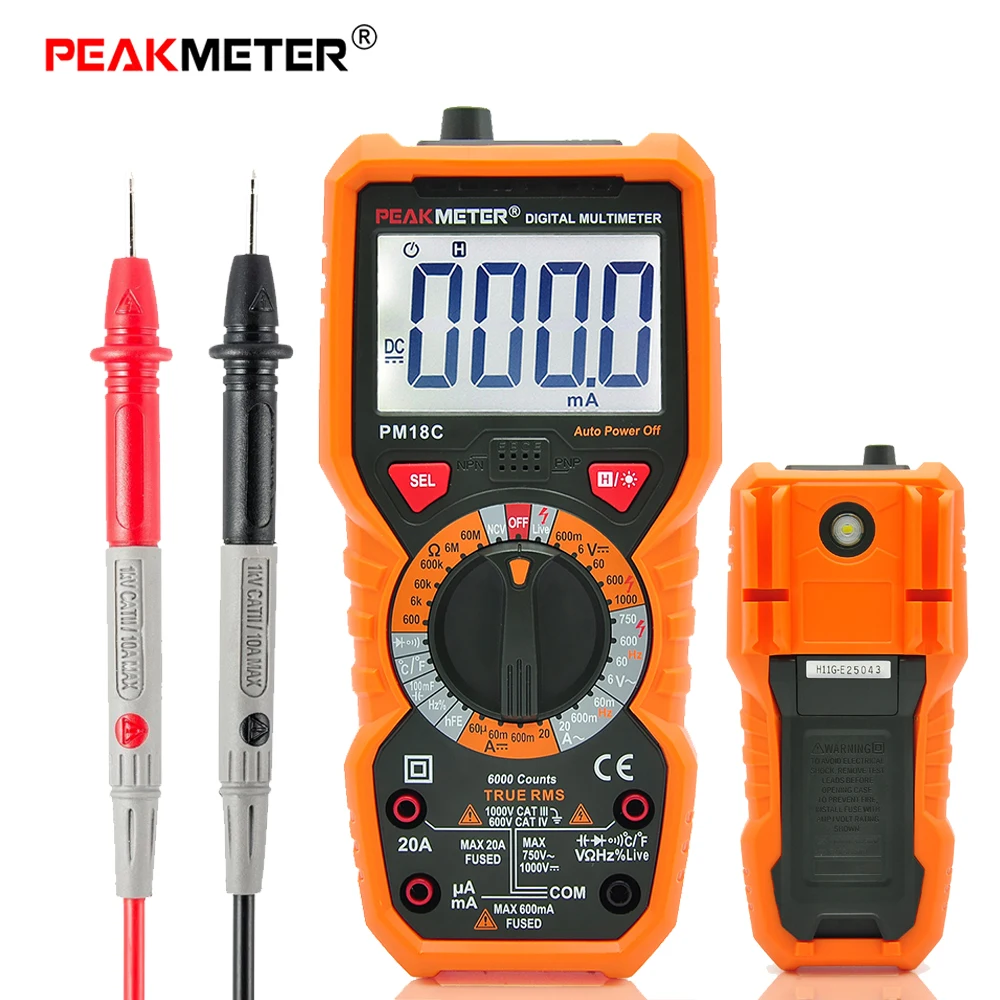 Ручной цифровой мультиметр Высокая точность анти-сжигание частоты емкость универсальный измеритель NCV измерения PM18/PM18C