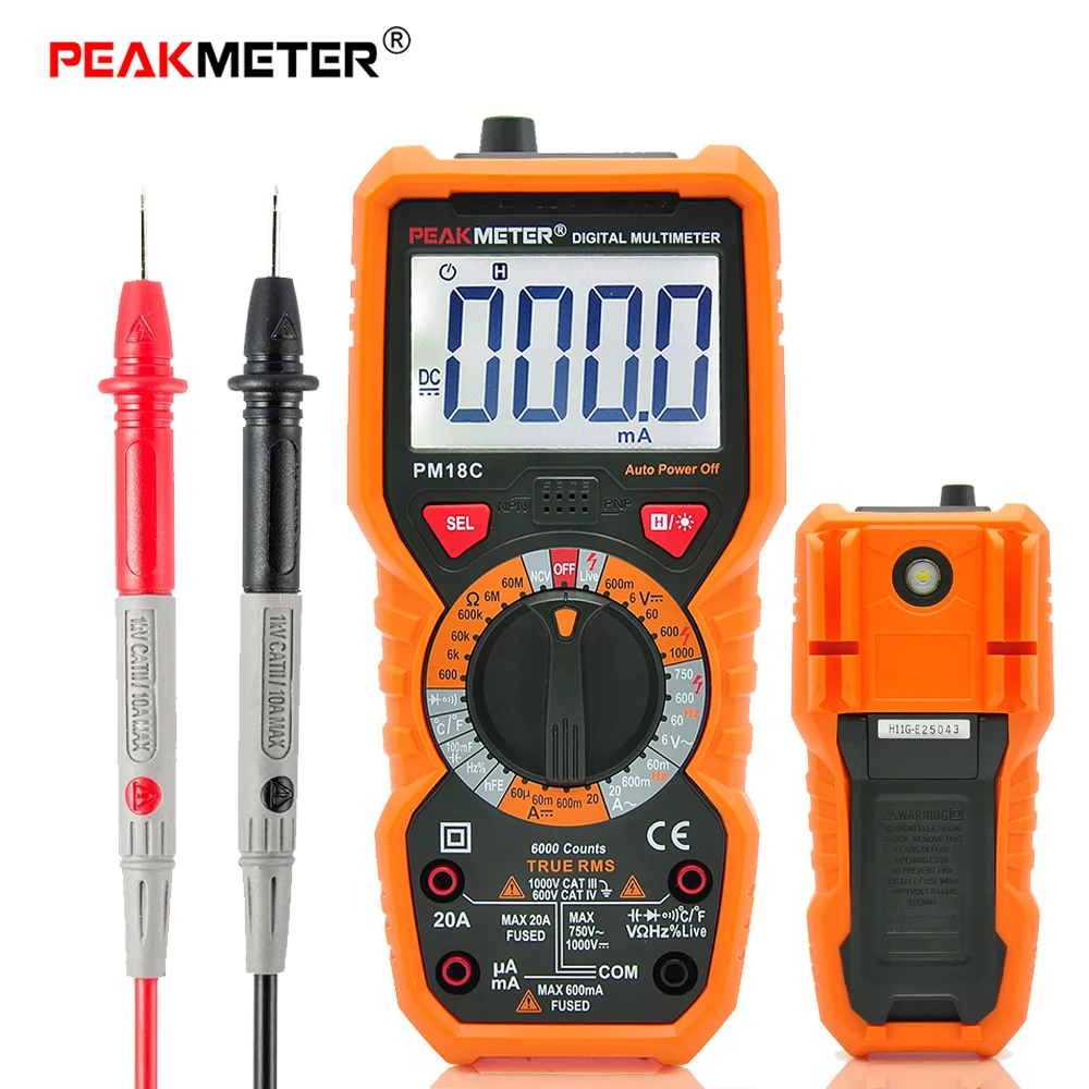 

Handheld Digital Multimeter High precision Anti-burn frequency Capacitance Universal Meter NCV Measurement PM18/PM18C