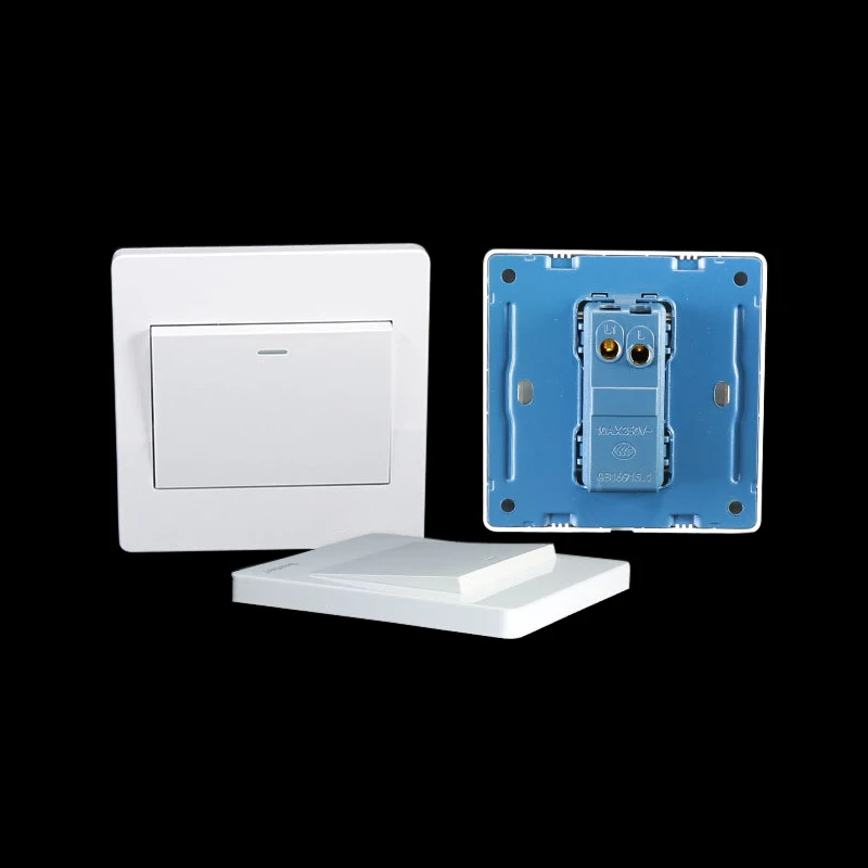 

1/2/3/4 Gang 1/2 Way 10A Light Wall Switch Push Button Switch Corridor On/Off Wall Switch White PC Frame Panel Lamp Switches