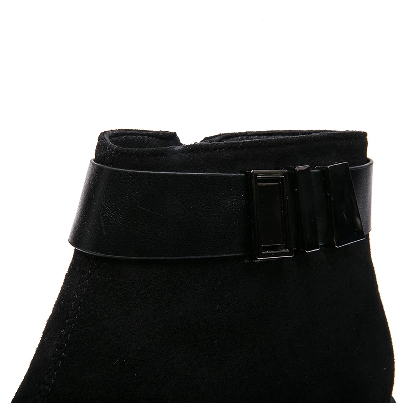 IMG_3109AIMEIGAO New Arrivals Suede Boots Women Ankle Boots For Women Warm Short Plush Boots Faux Spring Autumn Women Shoes 2018 NEW