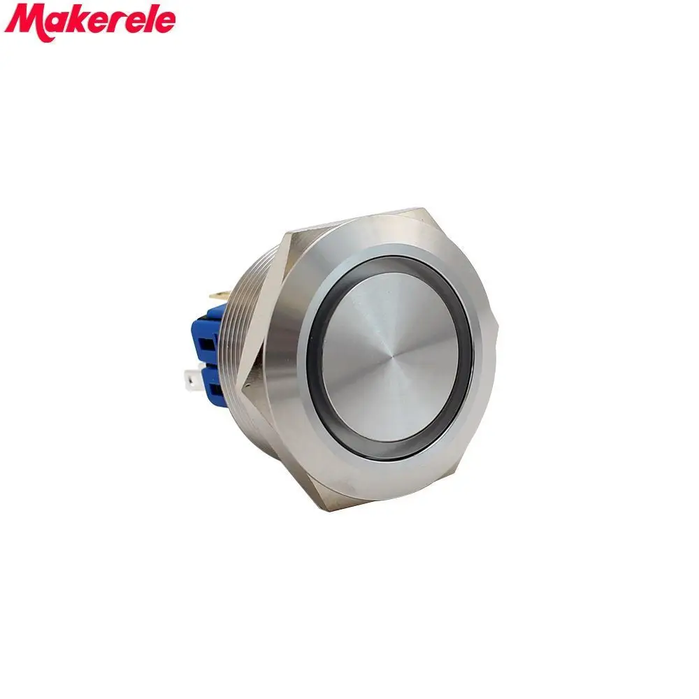 

30mm DC24V Red LED Latching Stainless Steel Push Button Switch 1NO 1NC IP67 Makerele