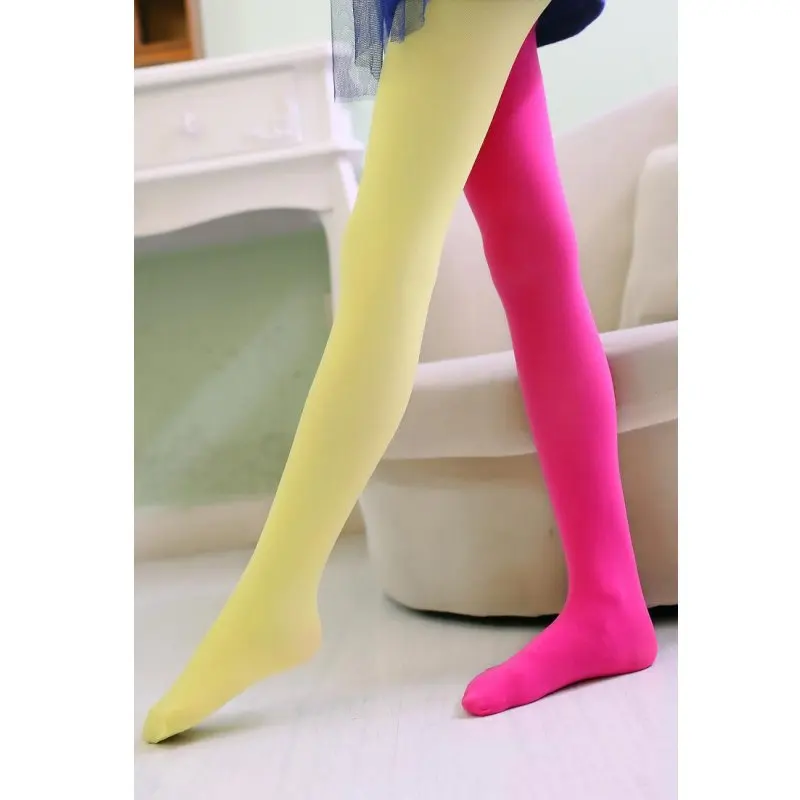 

2018 Hot Velvet Spring And Autumn Baby Girl Stockings Candy Color 2-Foot Color Is Not The Same Pantyhose Dance Stockings Tights