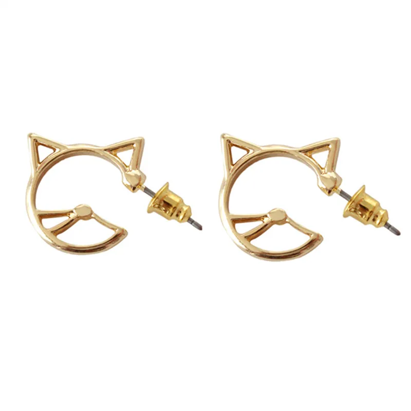 

Female stud earrings The minimalist stud earrings The cat earrings Lovely hollow out take care of my cat stud earrings for women