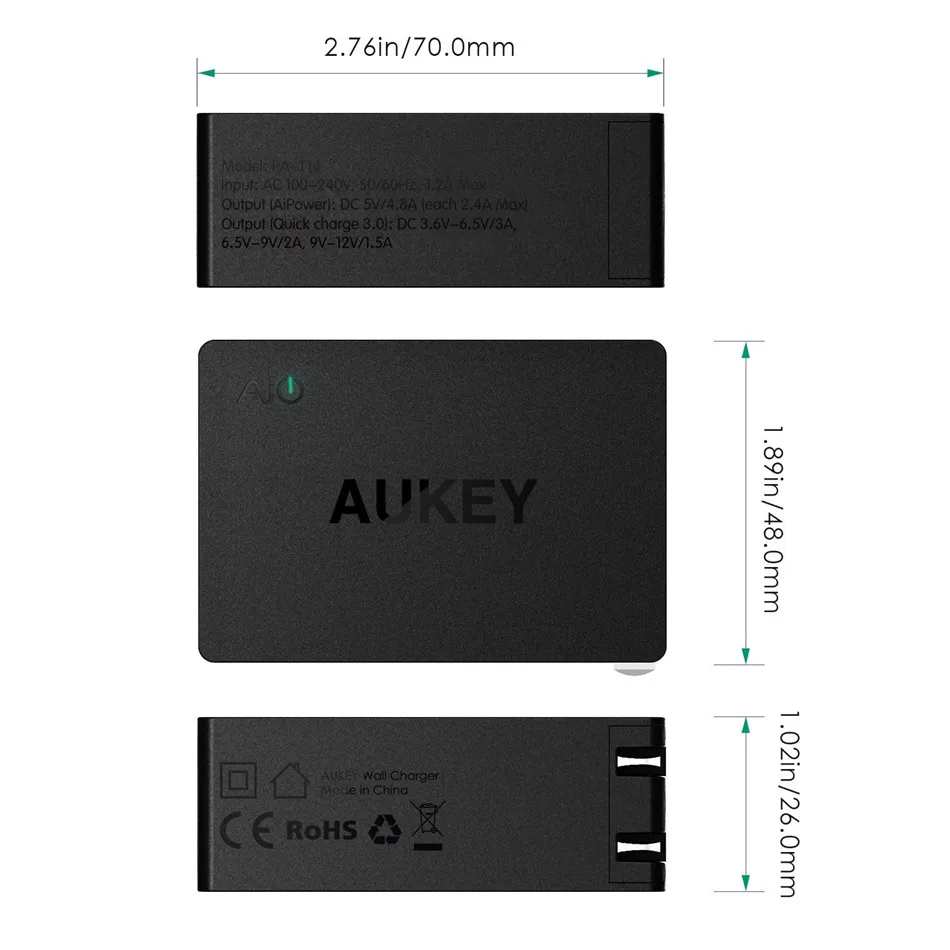 AUKEY-USB-Charger-Quick-Charge-3-0-3-Port-USB-Wall-Charger-for-LG-G5-Xiaomi (2)