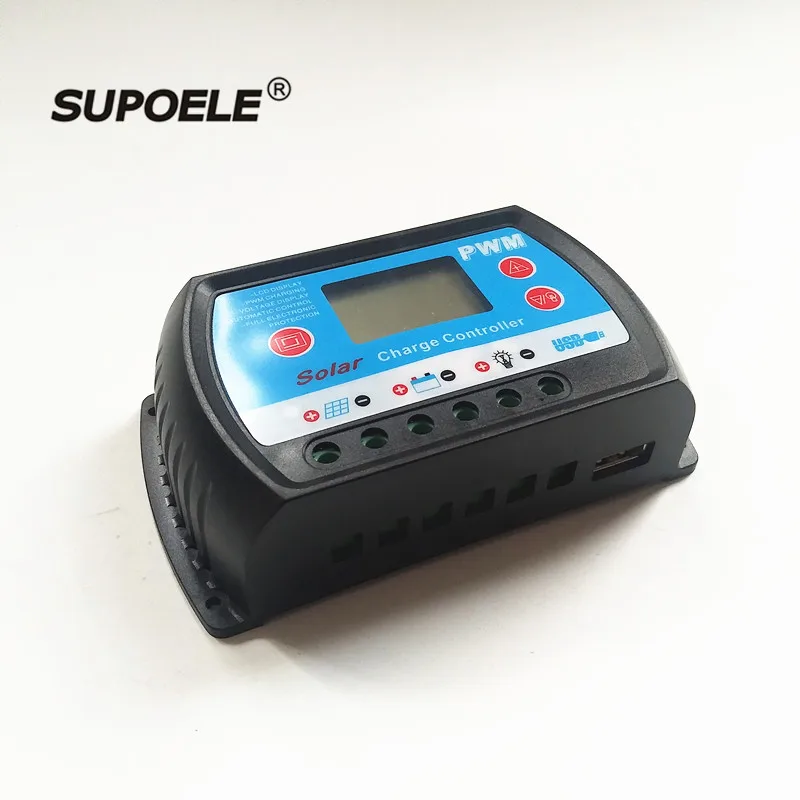 

LCD Display PWM 10A 20A Solar Charge Controller 12V/24V Solar Panel Charge Regulator With USB Output