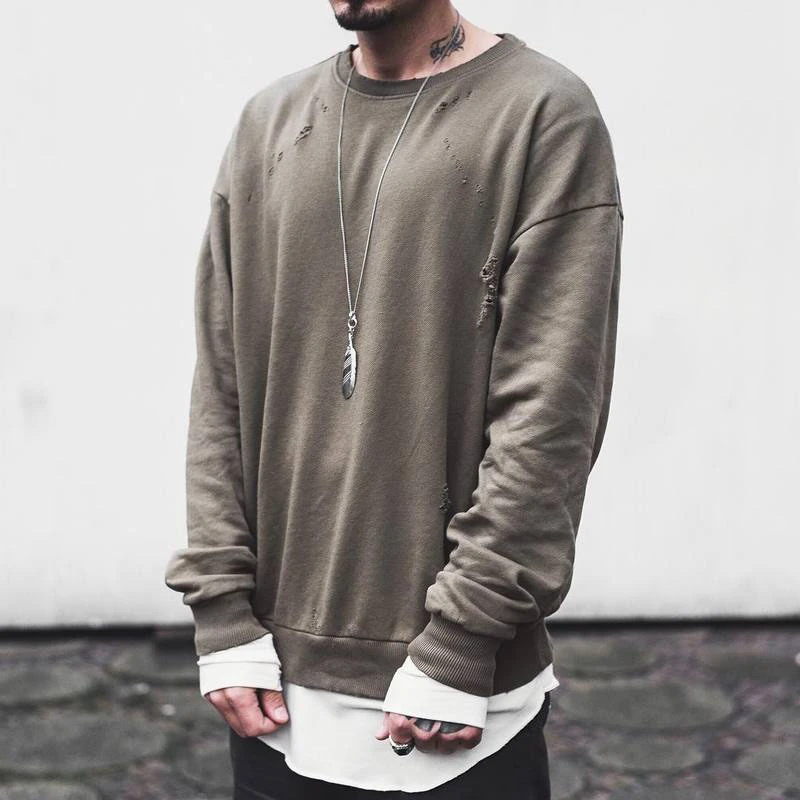 Olive green oversized sweatshirt Clearance