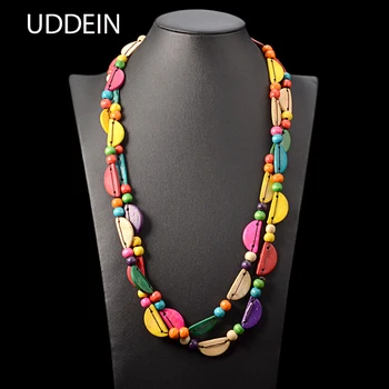 

UDDEIN Bohemia handmade wood necklace & pendant long statement jewelry wholesale vintage ethnic customs maxi necklace women