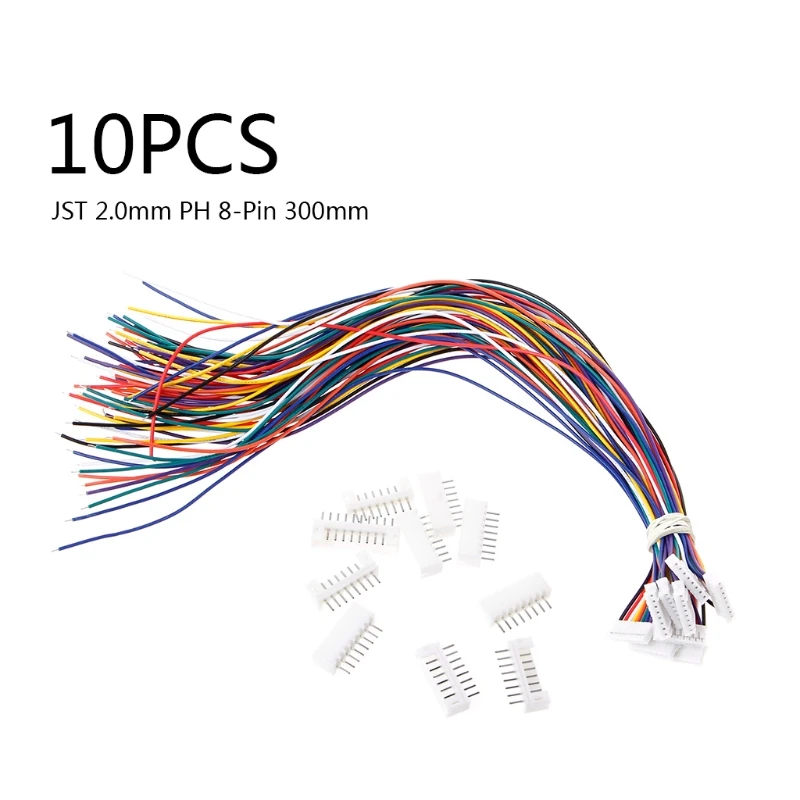 

10 Sets JST 2.0mm PH 8-Pin Female Housing Connector with Wire and Male Connector