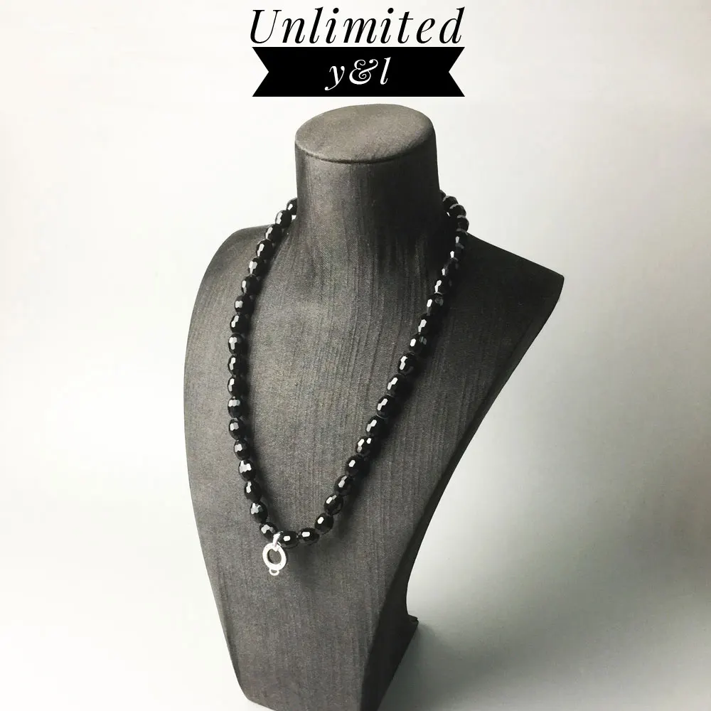 

Black Section Beads Necklaces Charm Carrier Necklaces Accessories for Women and Men Silver Fashion Jewelry Gift