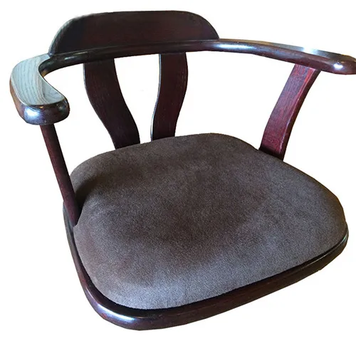 

Japanese Zaisu Legless Unique Wood Chair With Double Arm Coffee Finish Living Room Furniture Modern Elm Wooden Chair Design