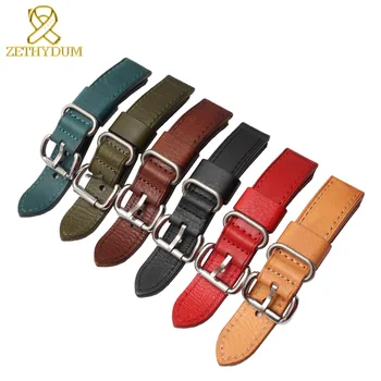 

Italian Genuine leather bracelet senior watch strap Handmade watchband mens wristwatches band retro Style 22mm 24mm accessories