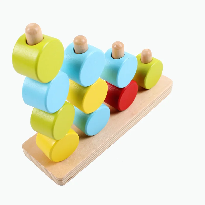 Baby Montessori Educational Wooden Toys Stack Rings Preschool Educational Learning Toys for Children Juguetes Brinquedos ME2444H
