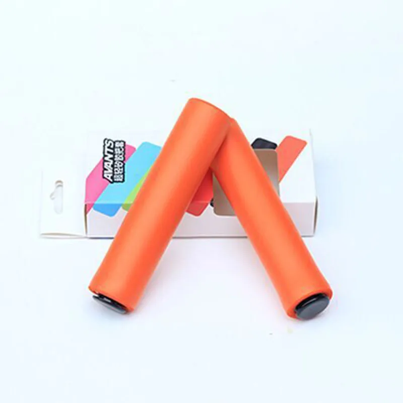 AVANTI ультра-легкий силиконовый мягкий пенопласт, пенопласт, мотоциклетные ручки для велосипеда, аксессуары, нескользящий велосипедный руль, Тормозная крышка - Цвет: Оранжевый