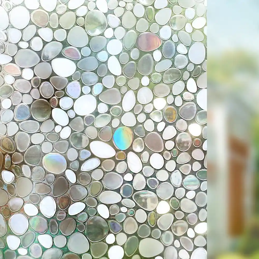 3d Static Cobblestone Window Films Cover Waterproof No Glue
