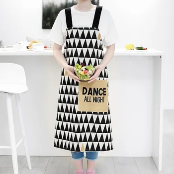 

2018 Simple Nordic Style Cartoon Couples Aprons BBQ Senior baking Kitchen cooking aprons for Women men barber Flower Shop Cafe