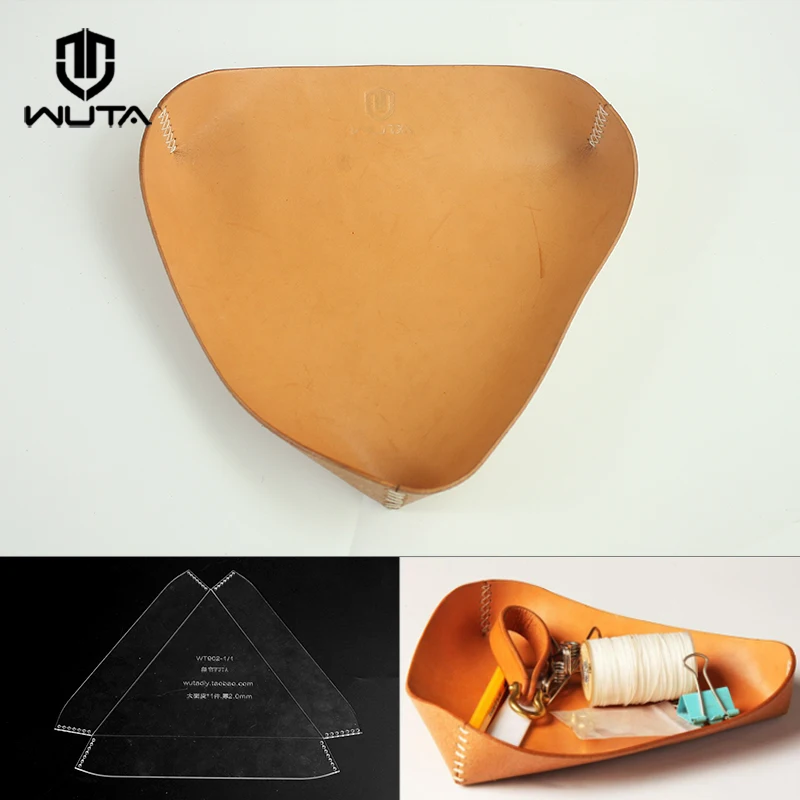 

WUTA 902 Triangle Tray Acrylic Leather Template Pallet Storage Basket Pattern Leather Craft Model Help DIY Cutting Leather Tool