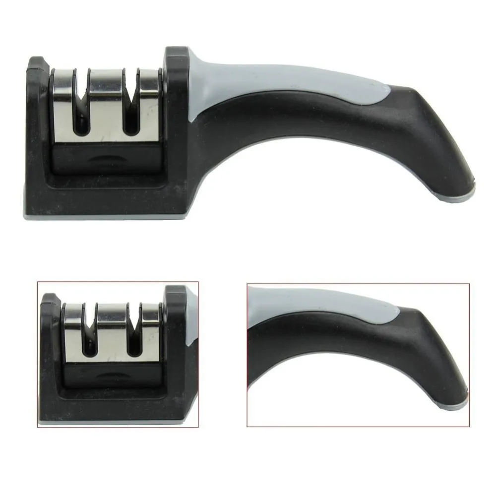 Household Knife Sharpener Stainless Steel Knife Sharpening Tool with Non-Slip Silicone Rubber Sharpening Stone Kitchen Tools