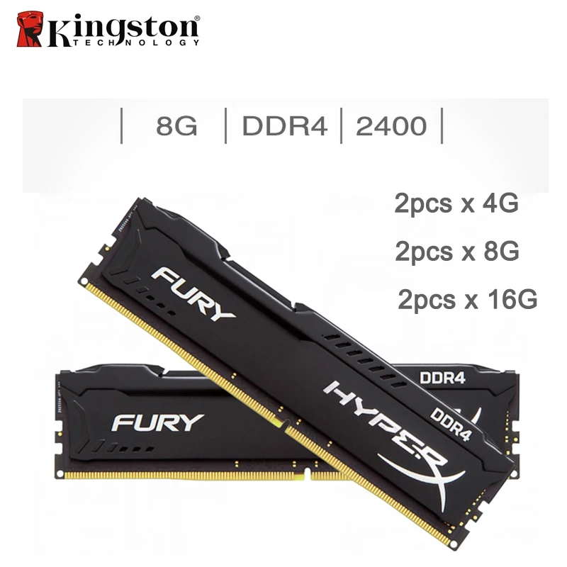 

Kingston HyperX FURY 4GB 8GB 16GB DDR4 2400MHz PC RAM Memory DIMM 288-pin Desktop Ram Internal Memory RAM For Computer Games Ram