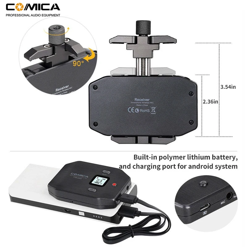 Беспроводная петличная микрофонная система Comica CVM WS50 6 каналов для смартфонов iPhone