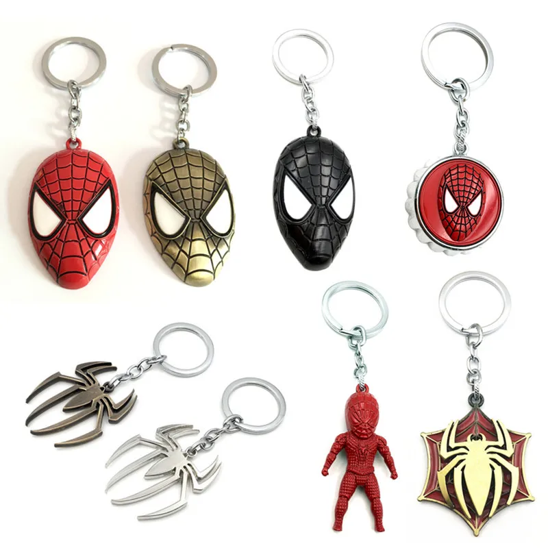 

Avengers Keychain New Spider-Man Far From Home Key Chains Superhero Mask Spider Man Pendant Iron Man Keyring Women's Bag Jewelry