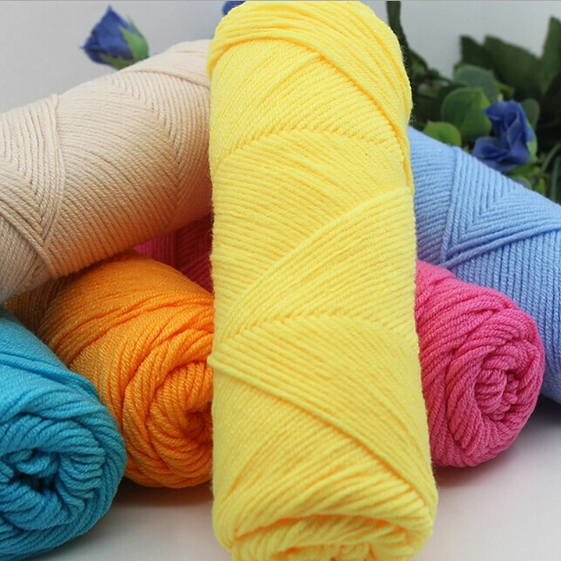 1pc Soft Milk Cotton Yarn Hand Knitting Woolen Yarn DIY Weave Thread For Baby...