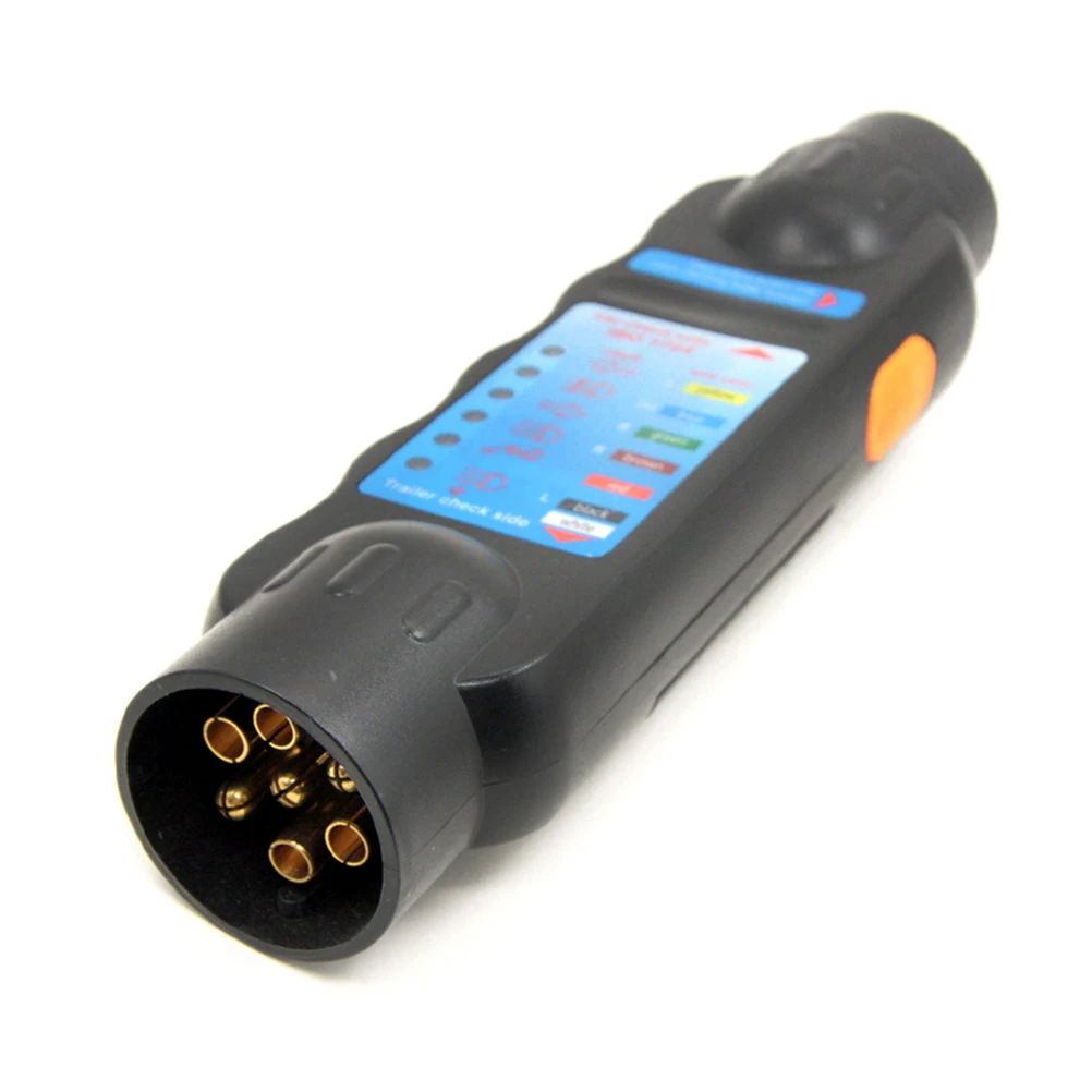 Тестер розетки фаркопа. Тестер для проводки фаркопа и прицепа (электрики). Тестер прицепа. 7-pin trailer tester. Тестер для проводки фаркопа и прицепа (электрики).