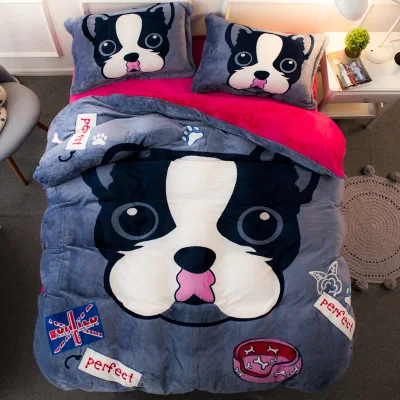 

Luxury Twin Soft Flannel Thicken Cartoon Bedding Quilt Cover Set for Winter