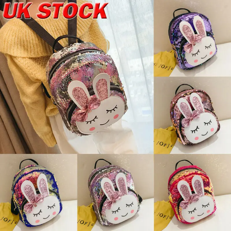 

Girls Sequins Backpack Glitter Bling School Travel Rucksack Handbag Shoulder Bag
