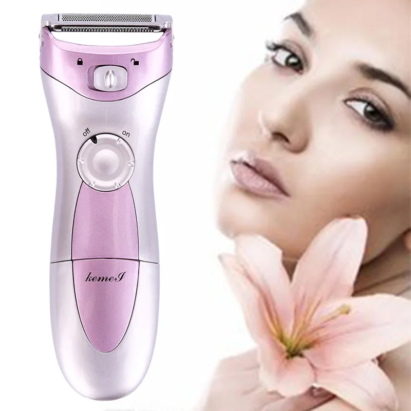 

Kemei Painless Rechargeable hair Trimmer Shaver Washable Epilator for Lady Electric hair removal Shaver