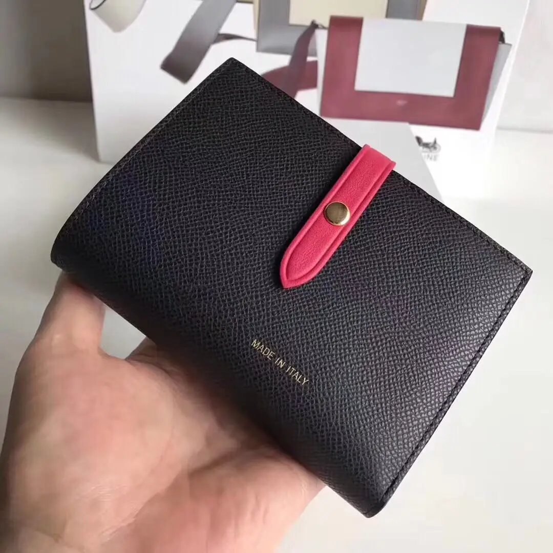 simple fashion color top layer leather toothpick pattern function wallet ladies buckle wallet card package