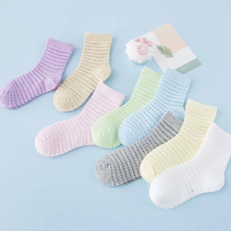 10 шт./лот = 5 пар хлопок Носки для новорожденных короткие носки для мальчиков и девочек полосатые Детские носки 2018 лето