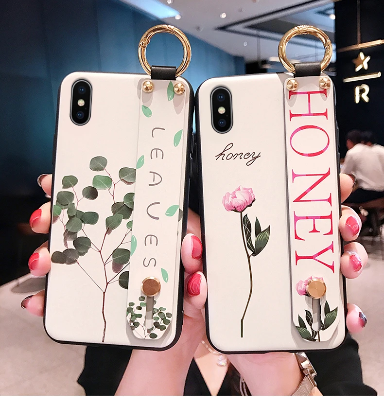 

Luxury Cute cat pattern Wristband Soft For iPhone 6 6S 7 8 Plus XR XS Max
