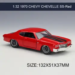 1:32 литья под давлением модели автомобиля 1970 Chevy Chevelle ss красный автомобиль играть коллекционных моделей спортивных автомобилей игрушки для