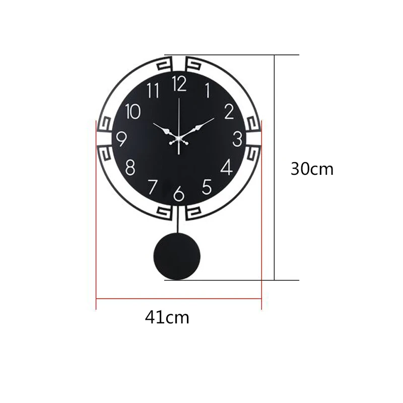 Настенные часы большие минималистичные скандинавские часы в китайском стиле для гостиной бесшумные подвесные короткие часы для дома или офиса, декоративные часы