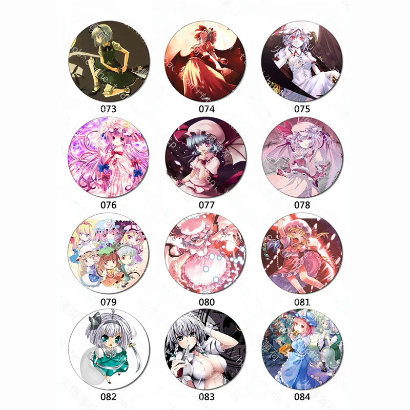 ZXFJXR 12 шт./компл. 58 мм TouHou проект Алиса Margatroid &amp Kirisame Marisa брошь на рюкзак значки