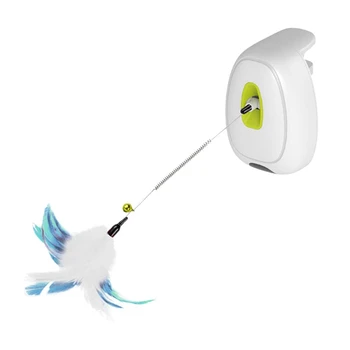 

Pet Cat Interactive Toys Detachable Feather Wand Cat Electric Toy Powered by battery For Cats Entertainment Training Toys