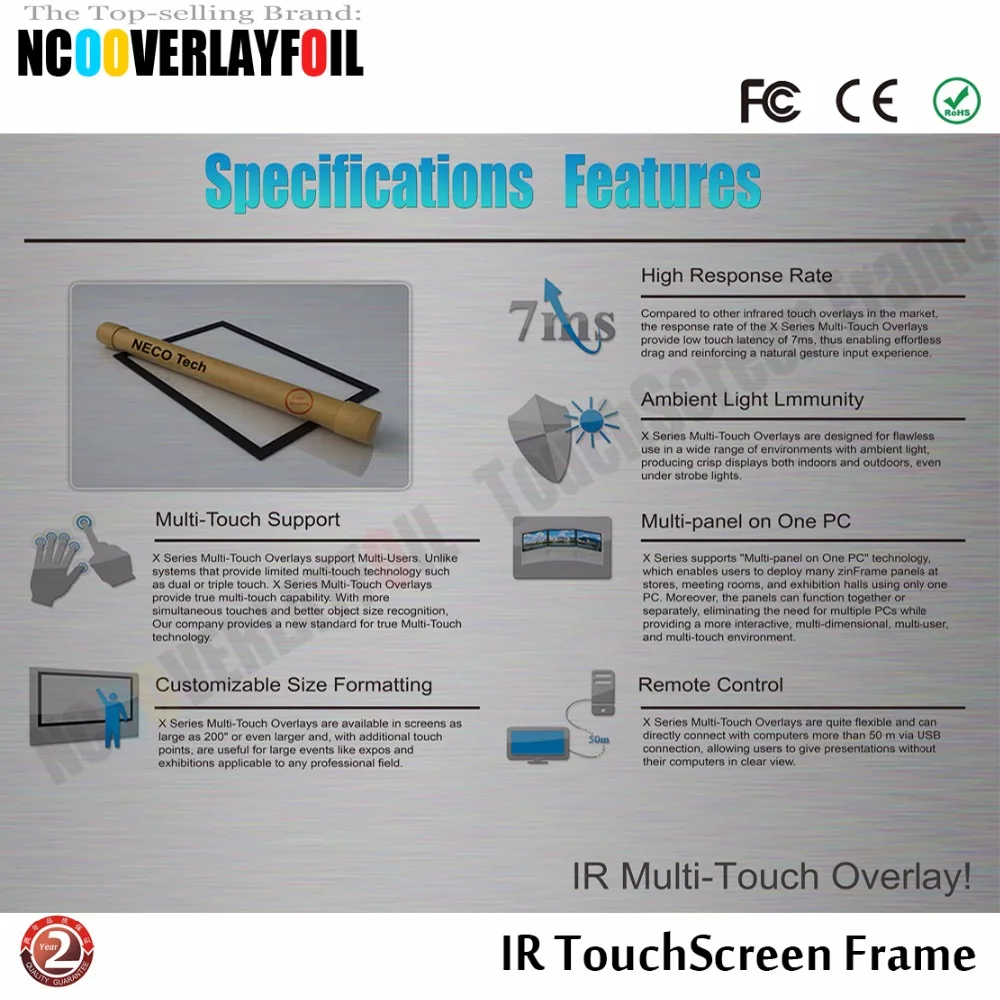 Быстрая 46 дюймов Multi touch IR Touch Frame 10 сенсорных точек