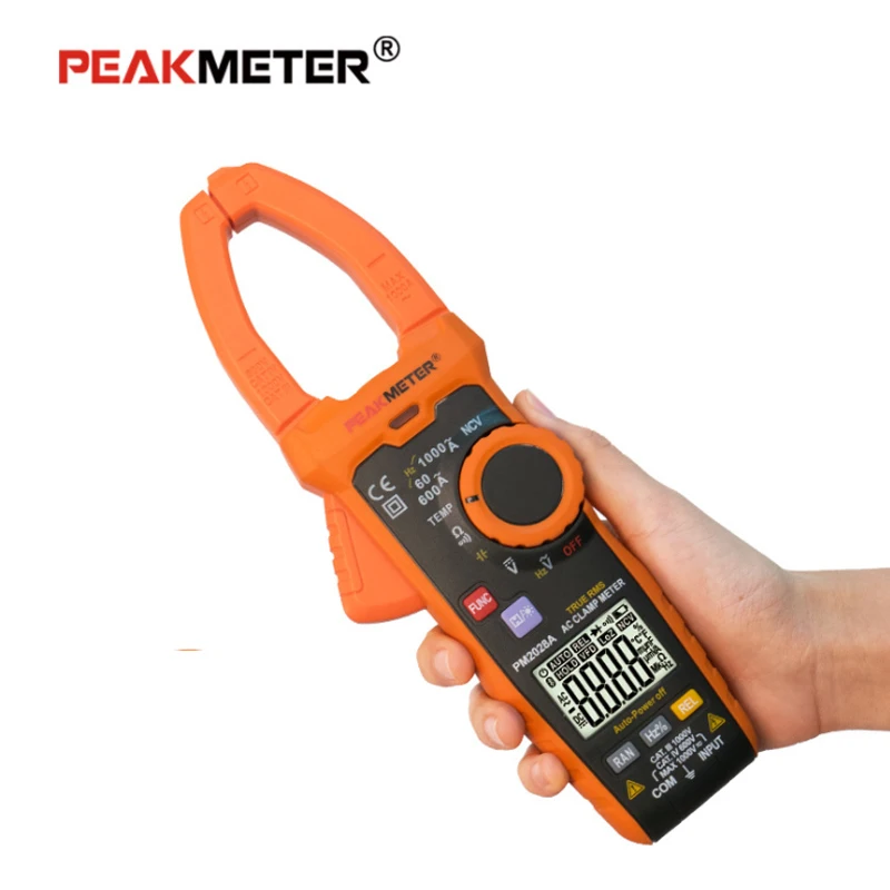 PEAKMETER PM2028A/B/S 6000 отсчетов зажим мультиметр Ture RMS AC1000A цифровой измеритель напряжения тока мультиметр измерительный инструмент 600 в