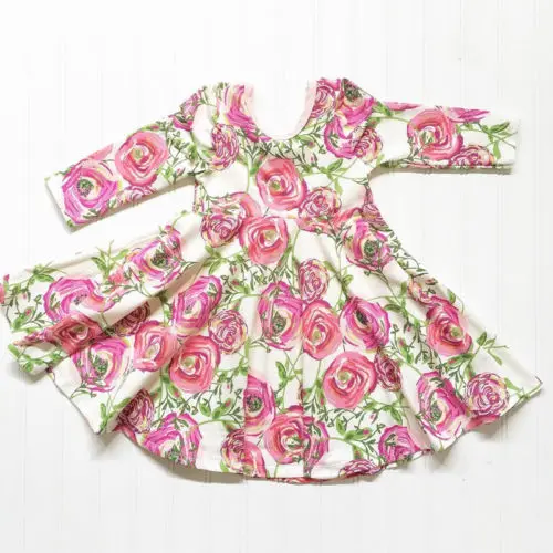 

Baby Kid Girl Children Long Sleeve Floral Dress Party Princess Pageant Formal Formal Dresses