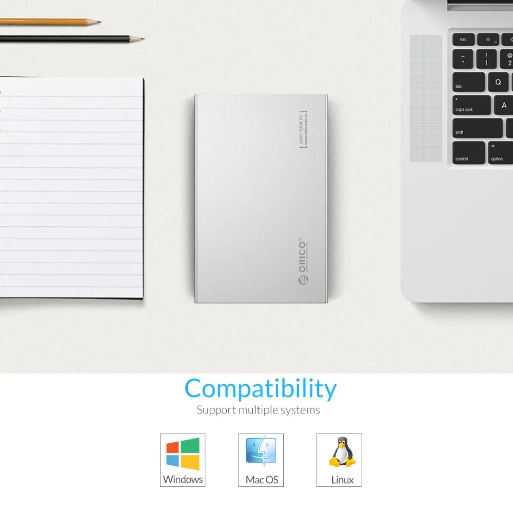ORICO 2 5 дюйма алюминиевый USB 3 1 для SATA 0 Type C внешний корпус жесткого диска Гбит/с