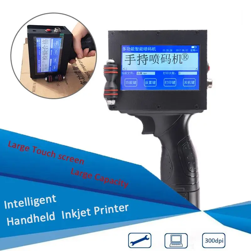 

LED Screen 300DPI Handheld Intelligent QR Inkjet Printer Date , Protable Printer Date Graphics,etc Coder Ink Coding Machine New