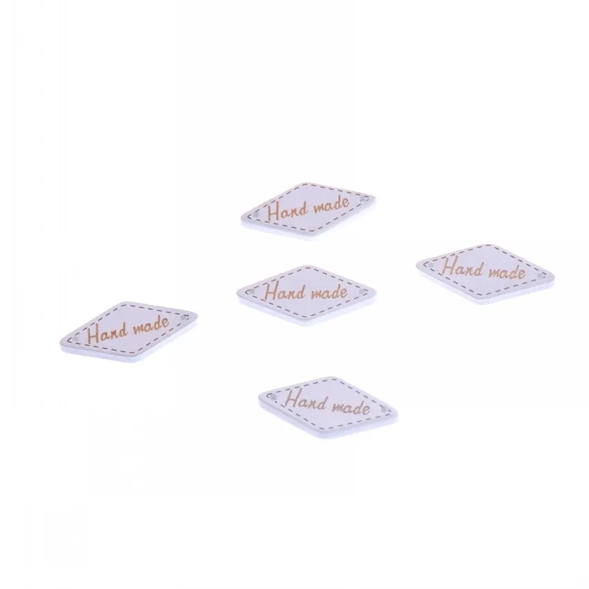 Free Shipping 50Pcs Random Mixed Painting With &quotHand made" 2 Holes Connectors Sewing Wood Buttons Scrapbooking 28x13mm F1112 | Дом и