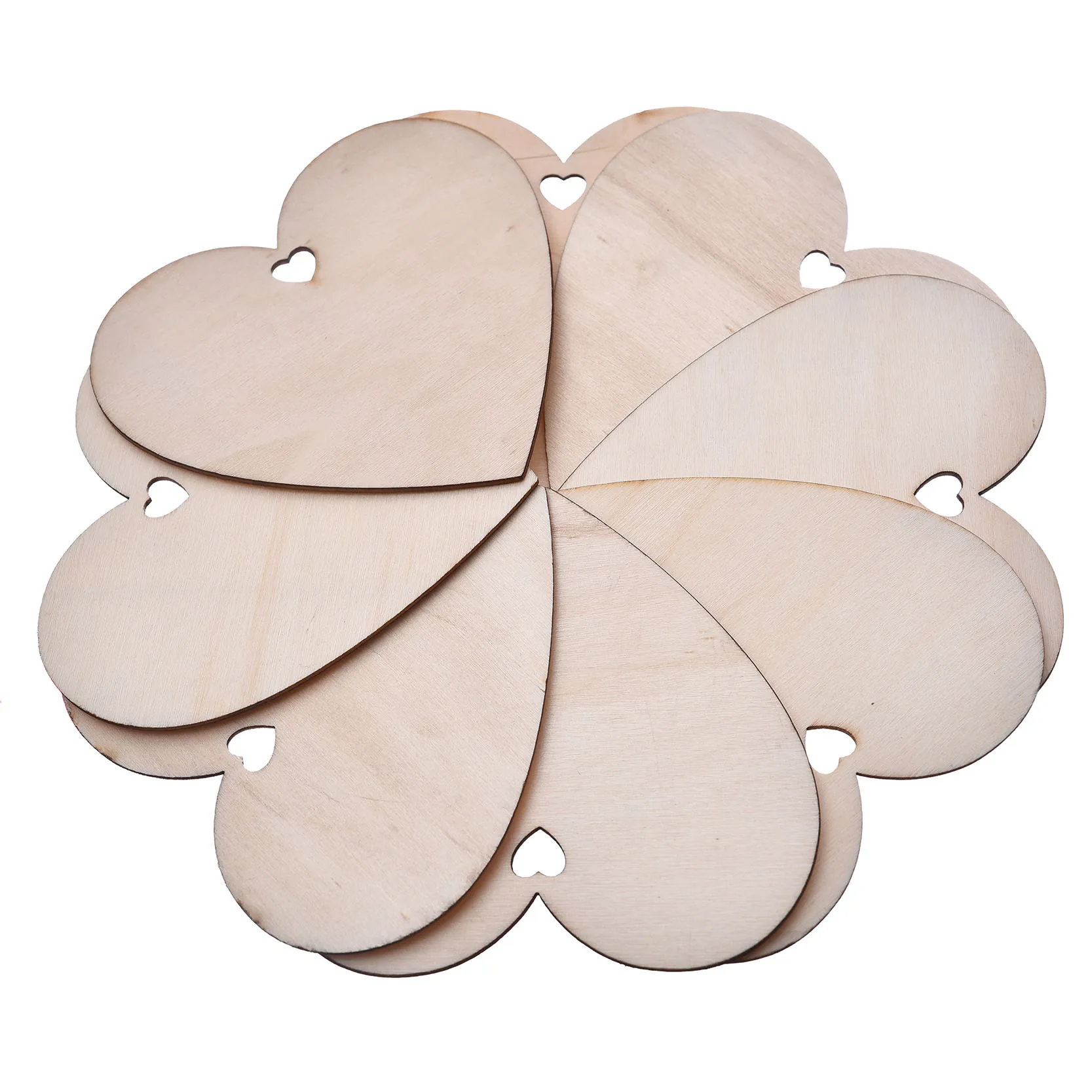 

10/20Pcs / Lots Natural Wooden Color 100mm Heart-Shaped Wood Buttons Fabrics Wooden Buttons DIY